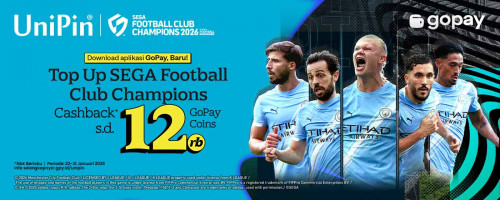 SEGA Football Club Champions Kini Hadir di UniPin! Top Up Makin Hemat Pakai GoPay!